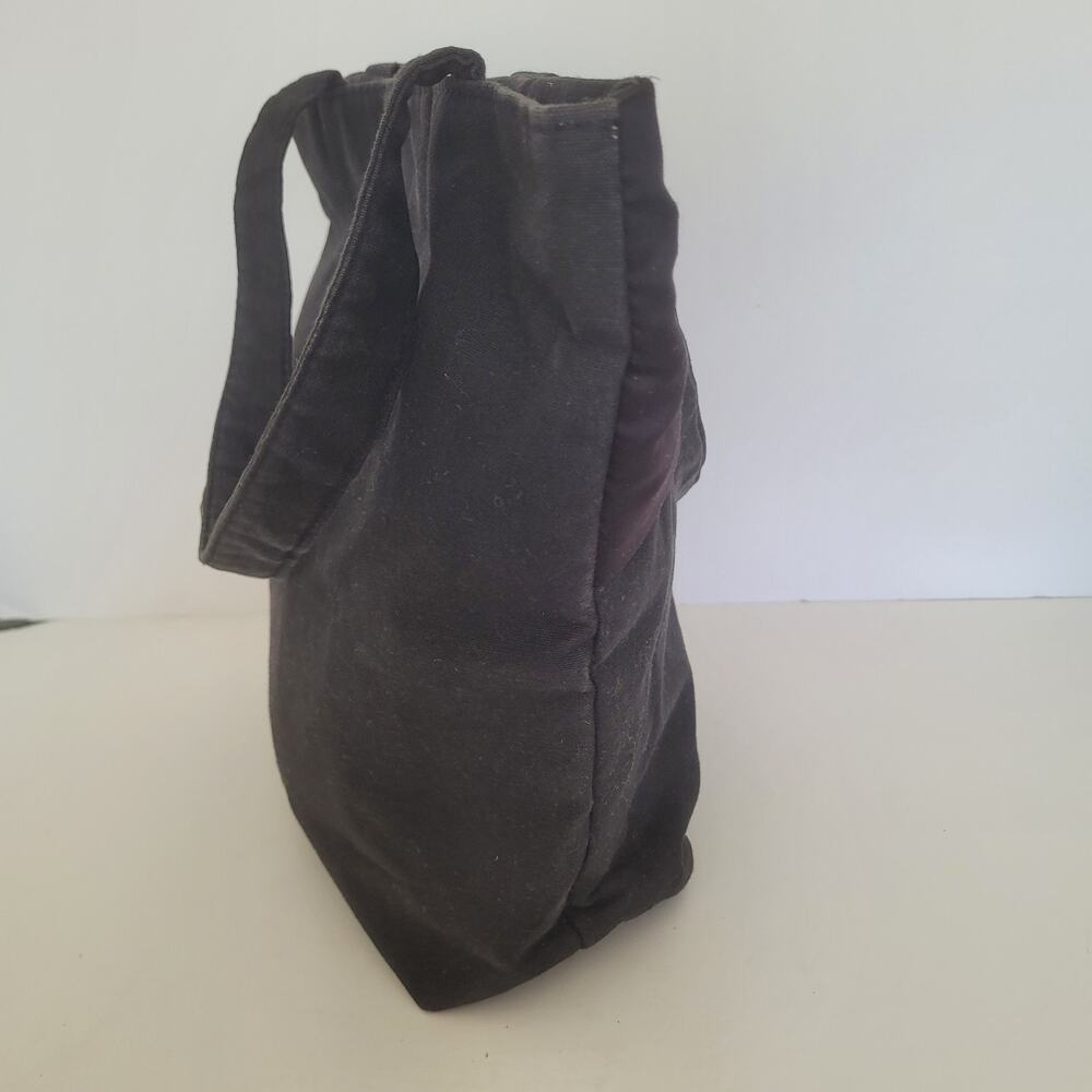 Yves Saint Laurent YSL Parfums Tote Bag Black Large Shoulder Bag Cotton Bow Logo - Picture 3 of 12
